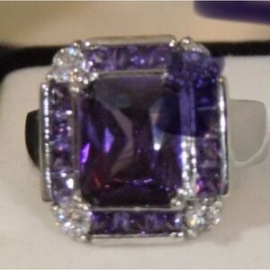 Radiant Purple Gemstone Ring